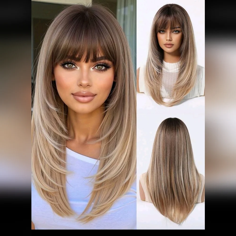 SALE  ** BRAND NEW ** Stylish Ombre Brown and Blonde Wig